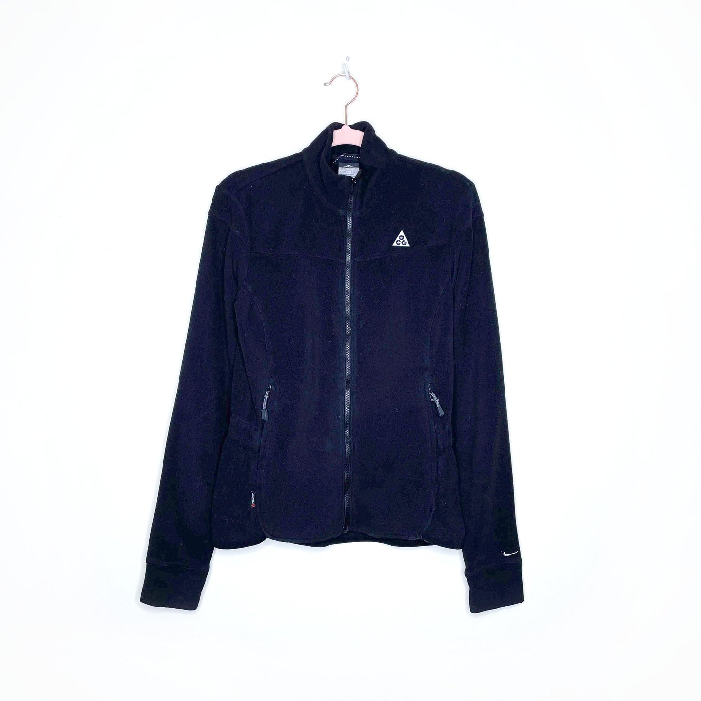 nike acg black zip up fleece jacket - size small
