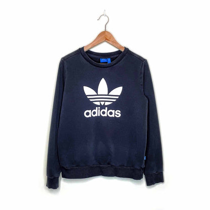 adidas large trefoil classic crewneck sweatshirt - size medium
