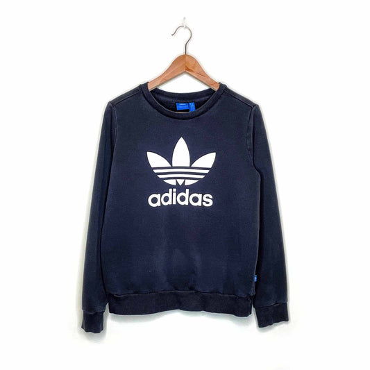 adidas large trefoil classic crewneck sweatshirt - size medium