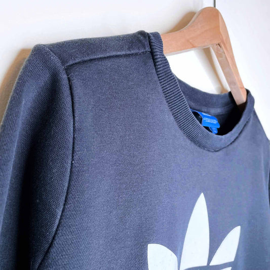 adidas large trefoil classic crewneck sweatshirt - size medium