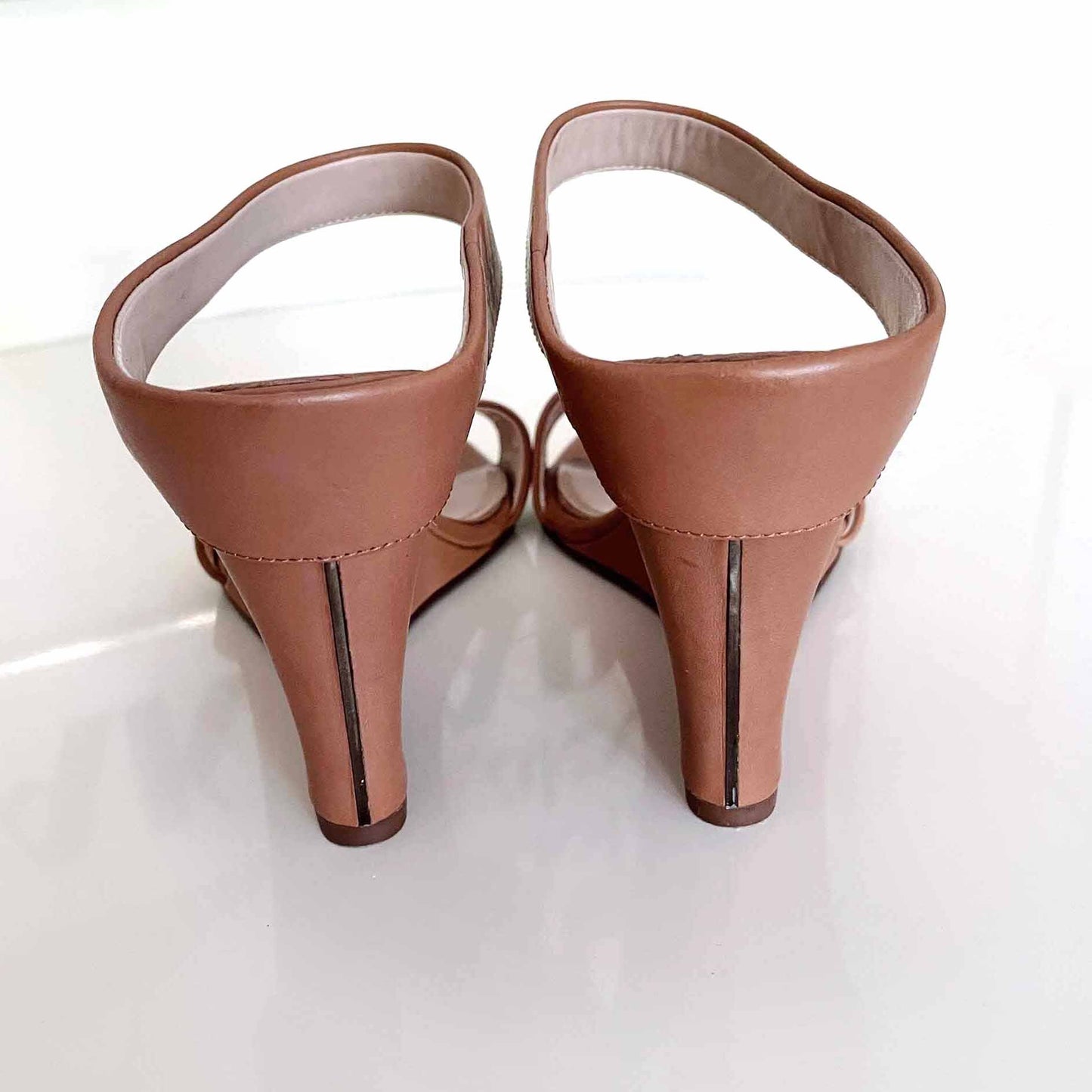 ad & daughters leather bromwich wedge sandals - size 7.5