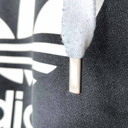 adidas big trefoil cropped black hoodie - size medium