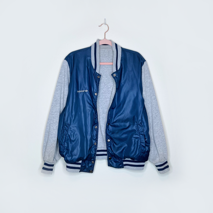 vintage early 90s adidas reversible bomber varsity jacket - size large