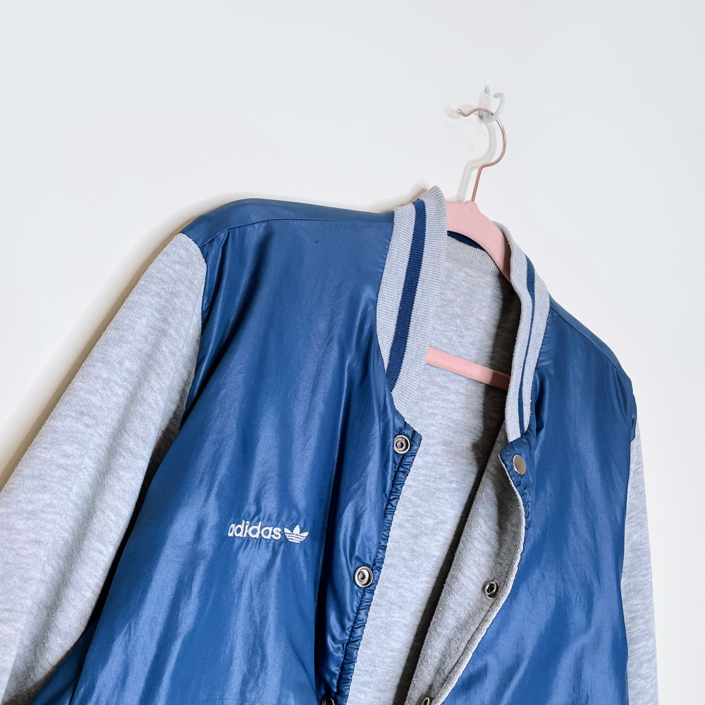 vintage early 90s adidas reversible bomber varsity jacket - size large
