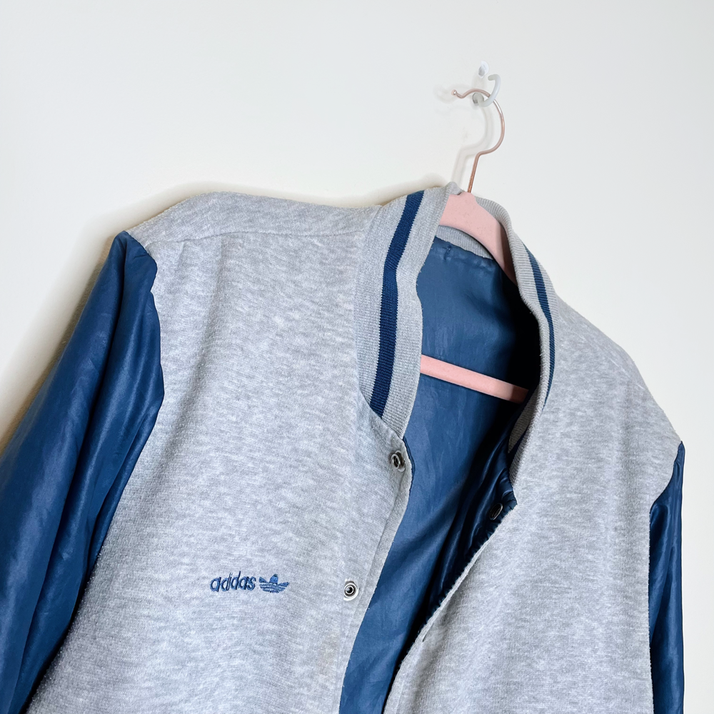vintage early 90s adidas reversible bomber varsity jacket - size large
