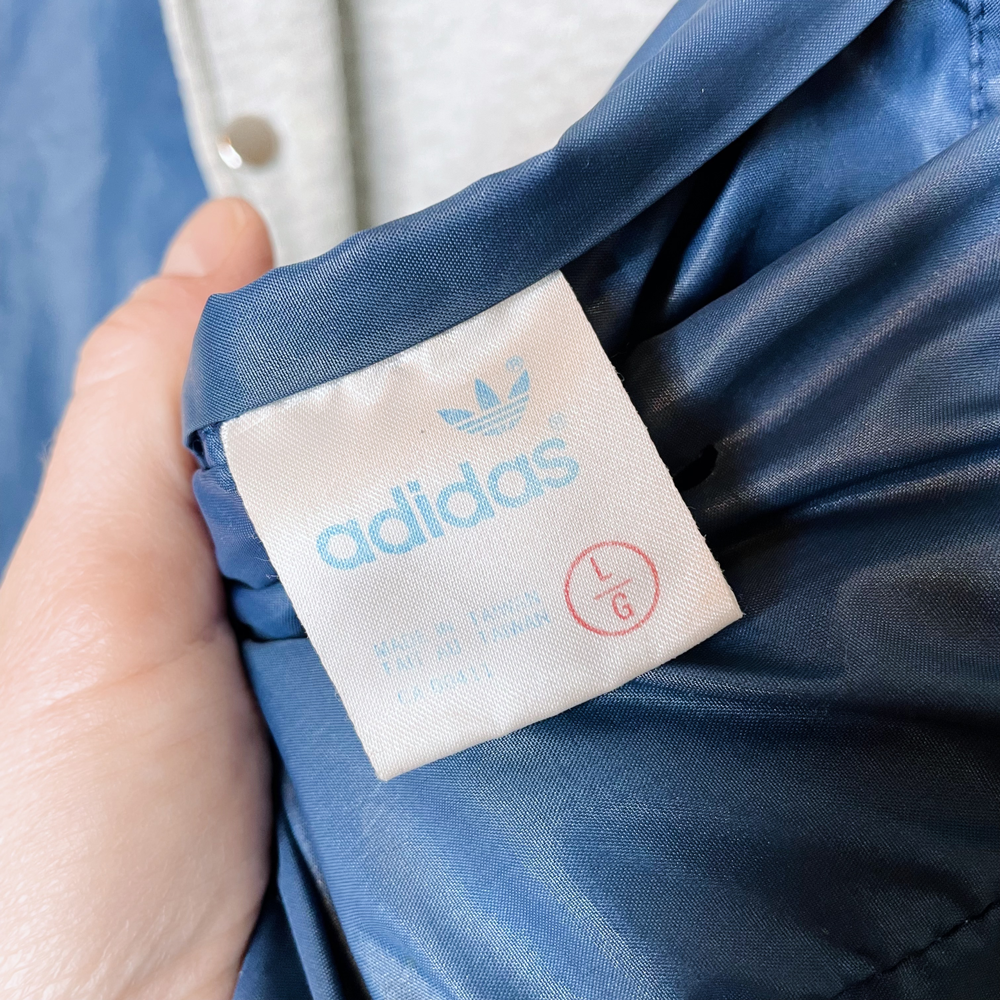vintage early 90s adidas reversible bomber varsity jacket - size large