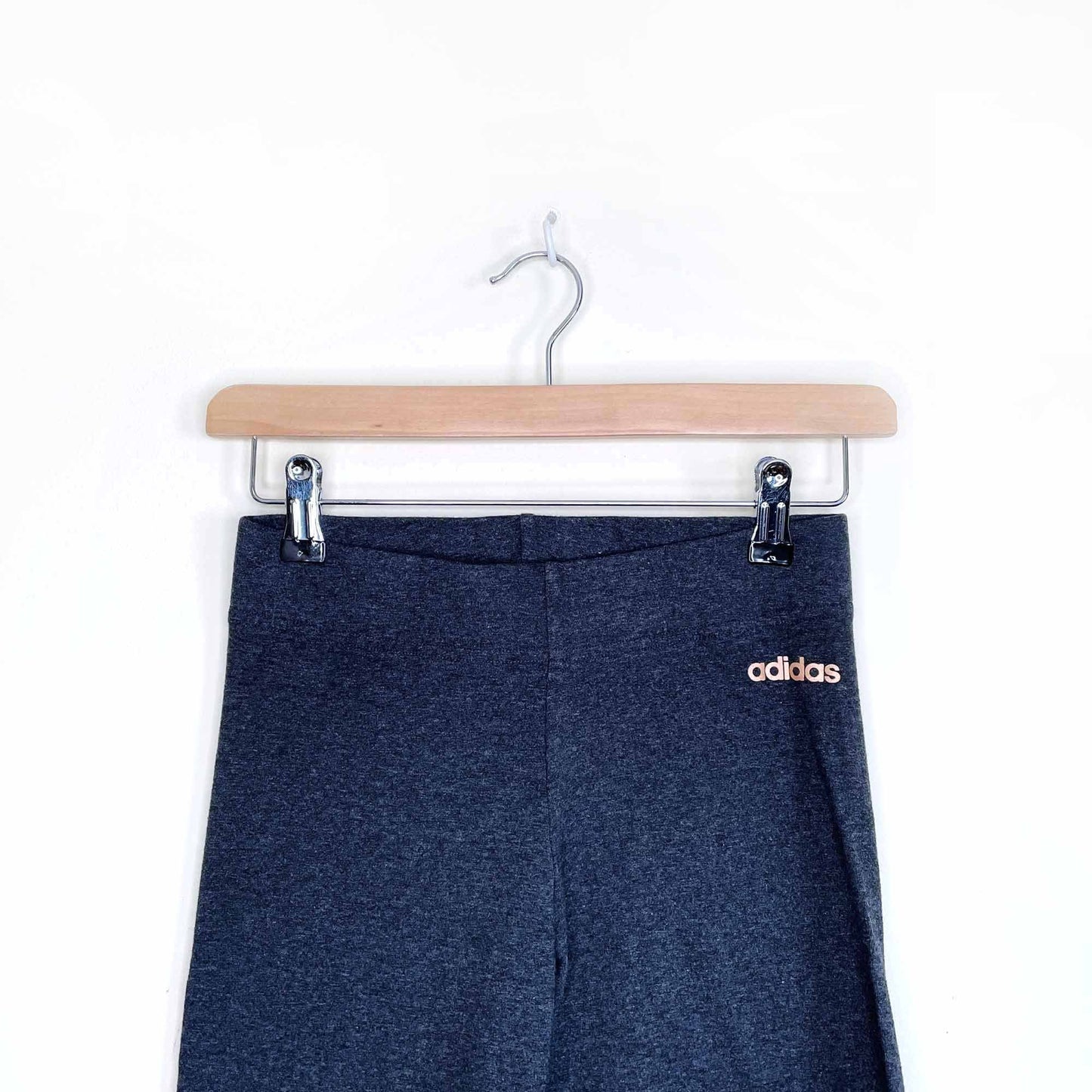 adidas big logo grey cotton-blend leggings - size small