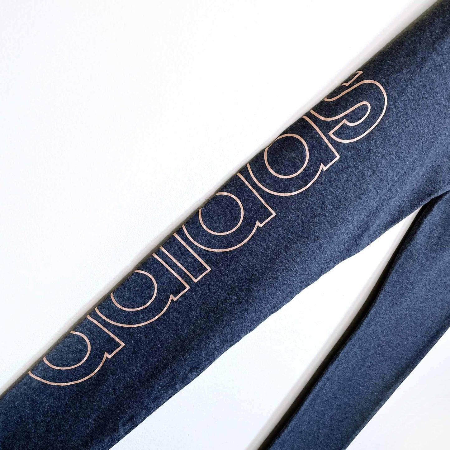 adidas big logo grey cotton-blend leggings - size small