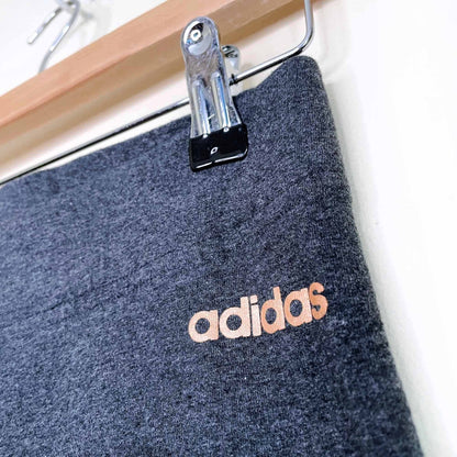 adidas big logo grey cotton-blend leggings - size small