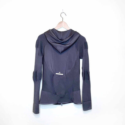 adidas stella mccartney grey run midlayer hooded jacket - size large