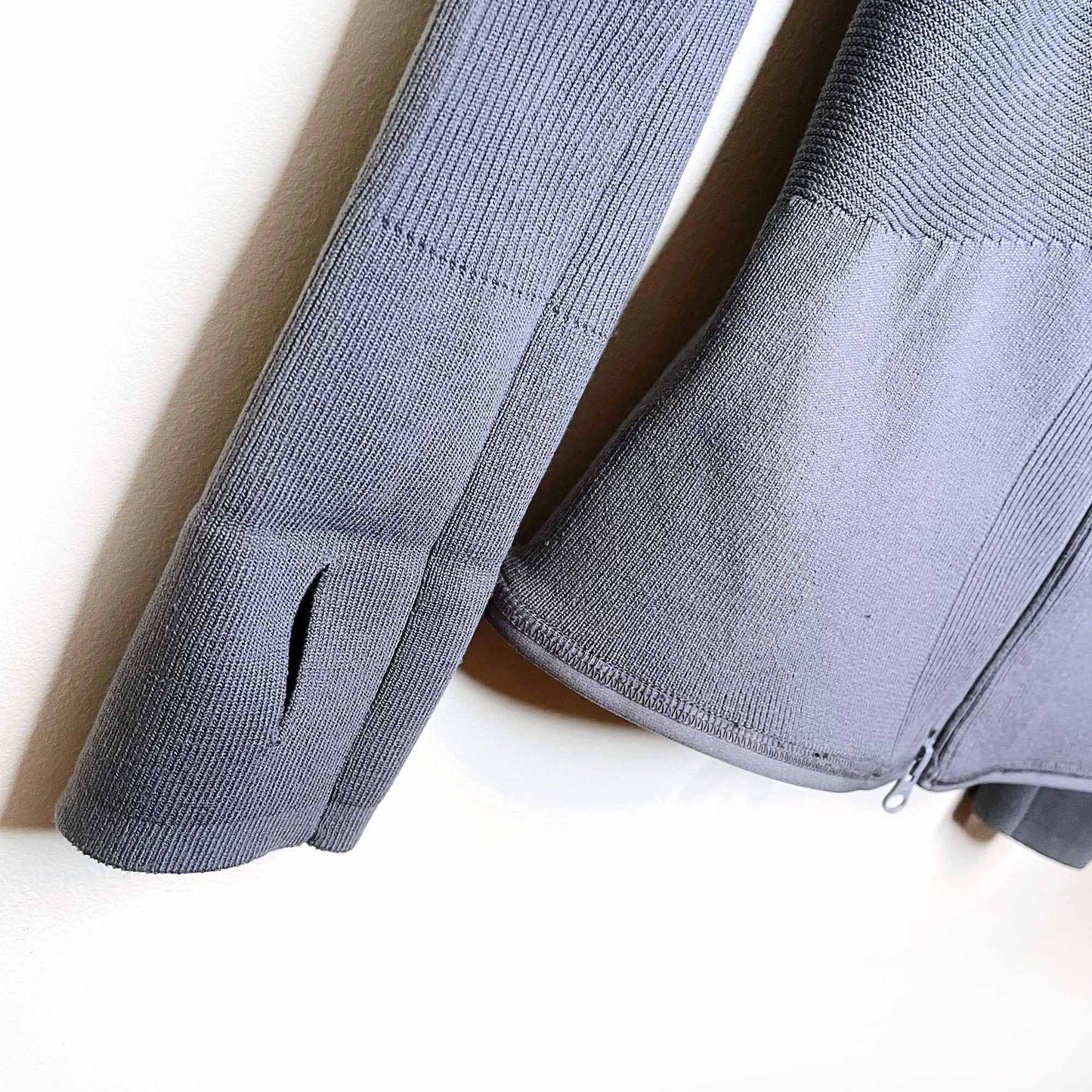 adidas stella mccartney grey run midlayer hooded jacket - size large