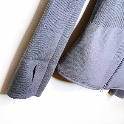 adidas stella mccartney grey run midlayer hooded jacket - size large