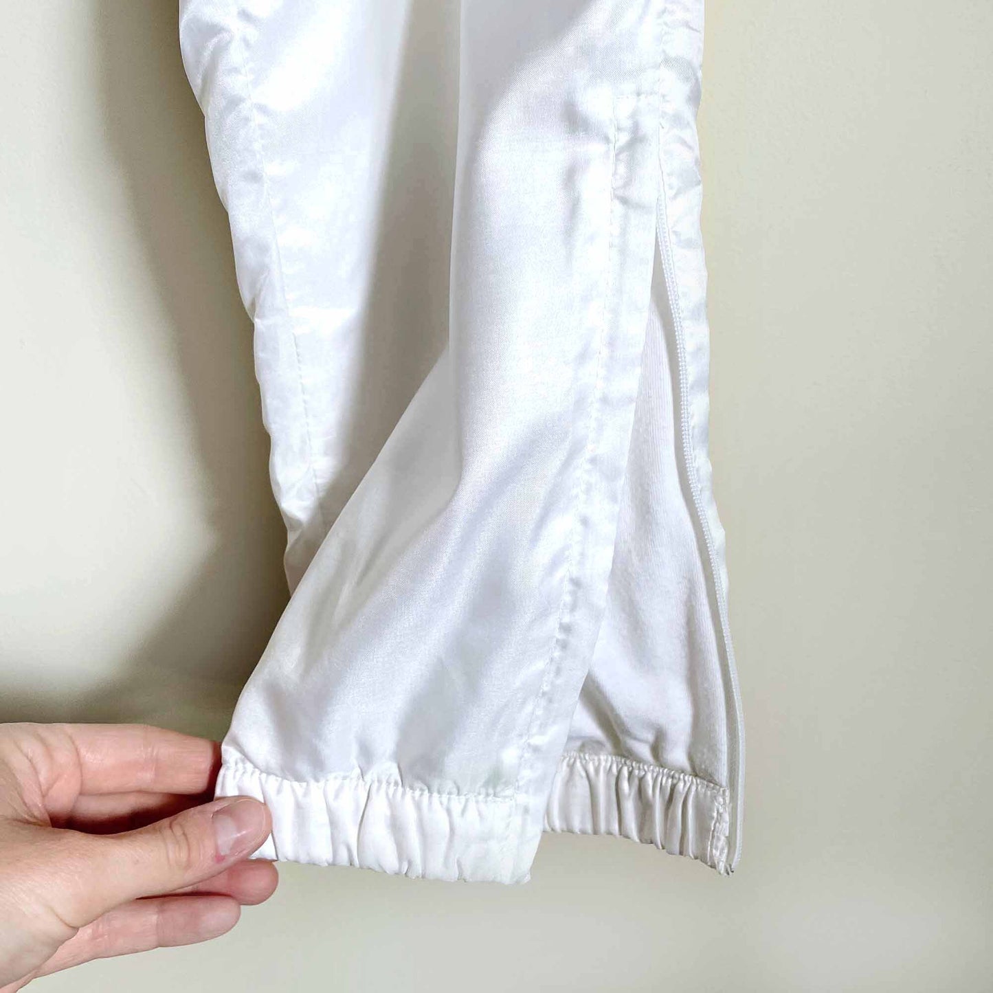 vintage 90's white adidas trefoil lined track pants - size medium