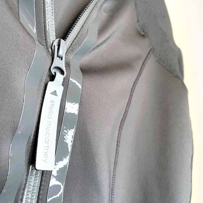 adidas stella mccartney grey run midlayer hooded jacket - size large