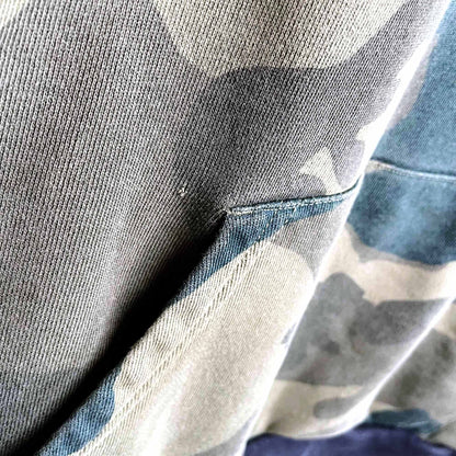 adidas camo hooded colour block sweatshirt - size medium