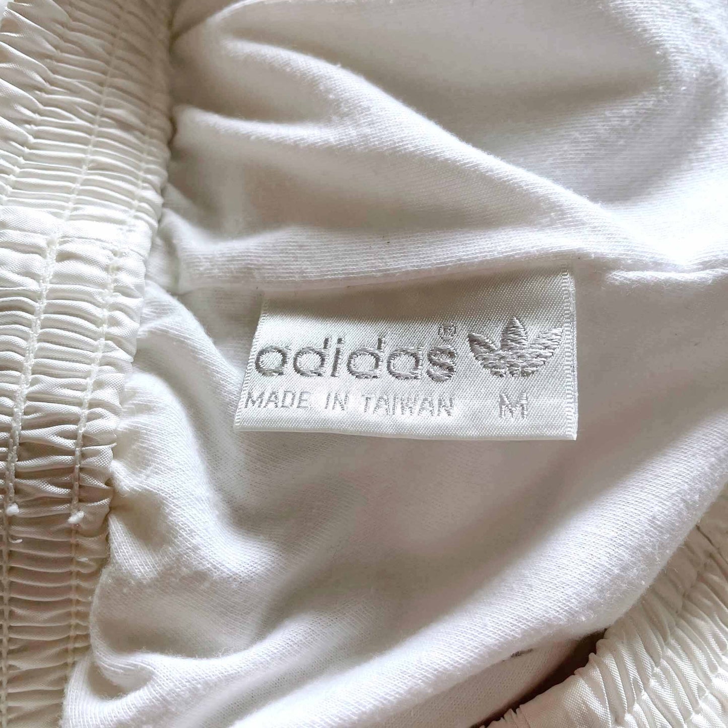 vintage 90's white adidas trefoil lined track pants - size medium