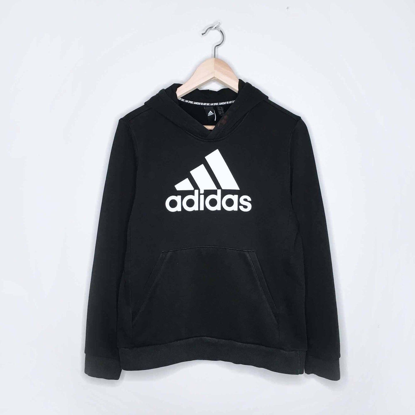 Adidas badge of sport logo hoodie - size YL