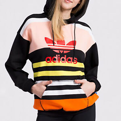 Adidas trefoil multi-stripe hoodie - size xs