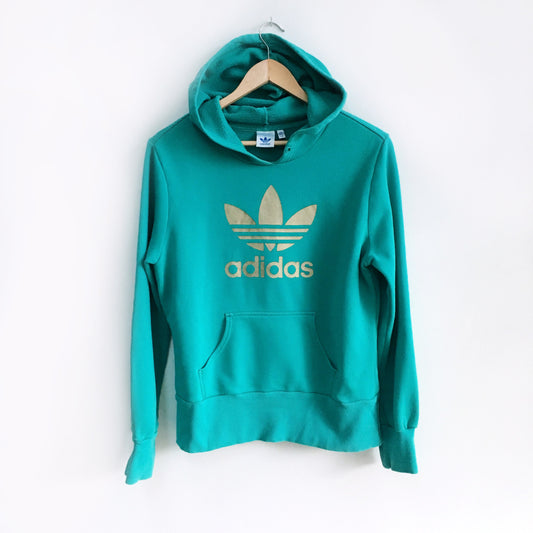 Adidas Hoodie with Gold Trefoil - size Large