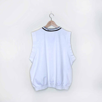 vintage men's adidas pique sleeveless v-neck top - size large