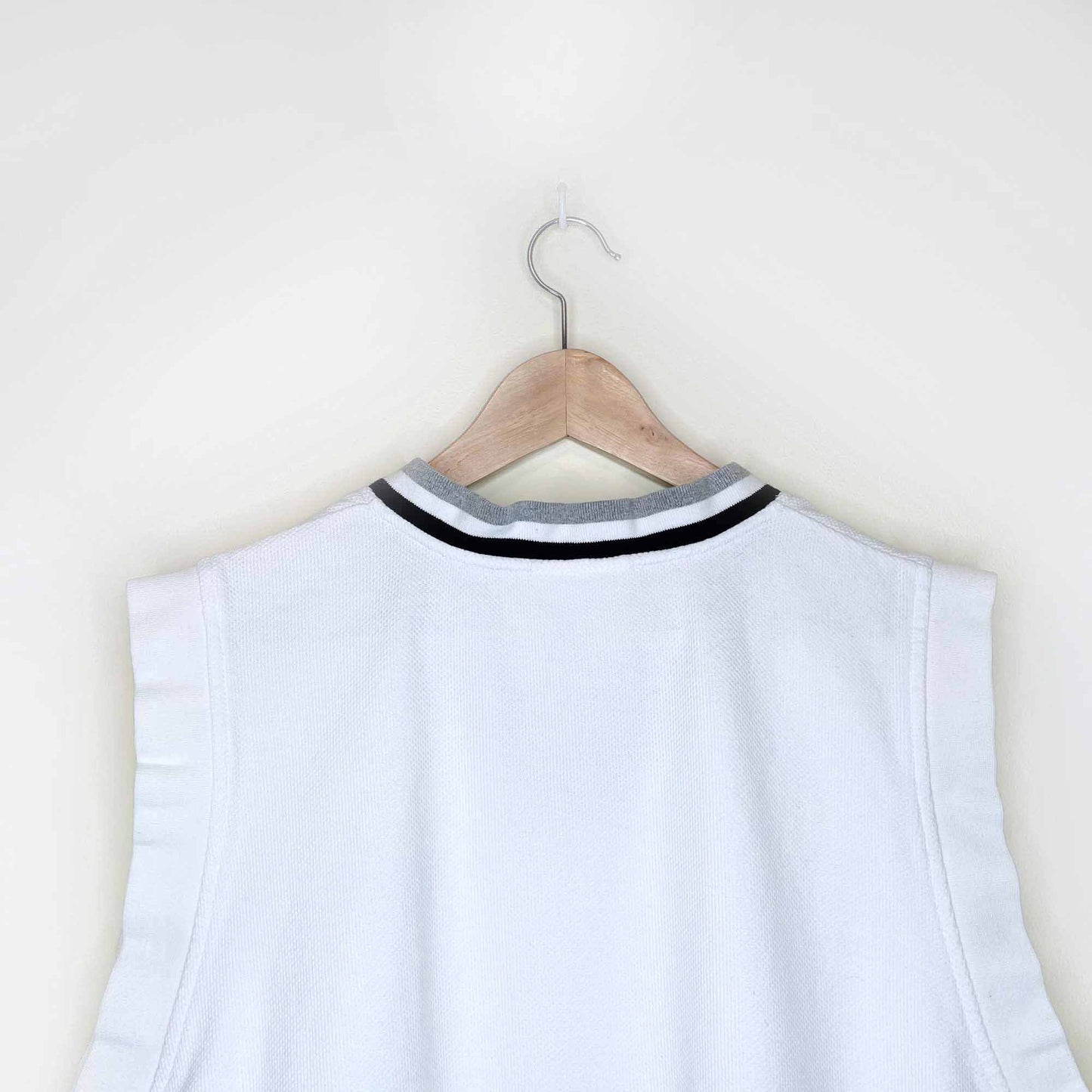 vintage men's adidas pique sleeveless v-neck top - size large