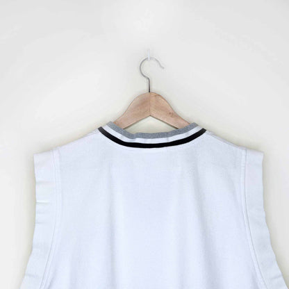 vintage men's adidas pique sleeveless v-neck top - size large