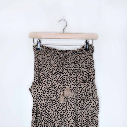 american eagle aerie high waist animal print jogger with ruched waistband - size small