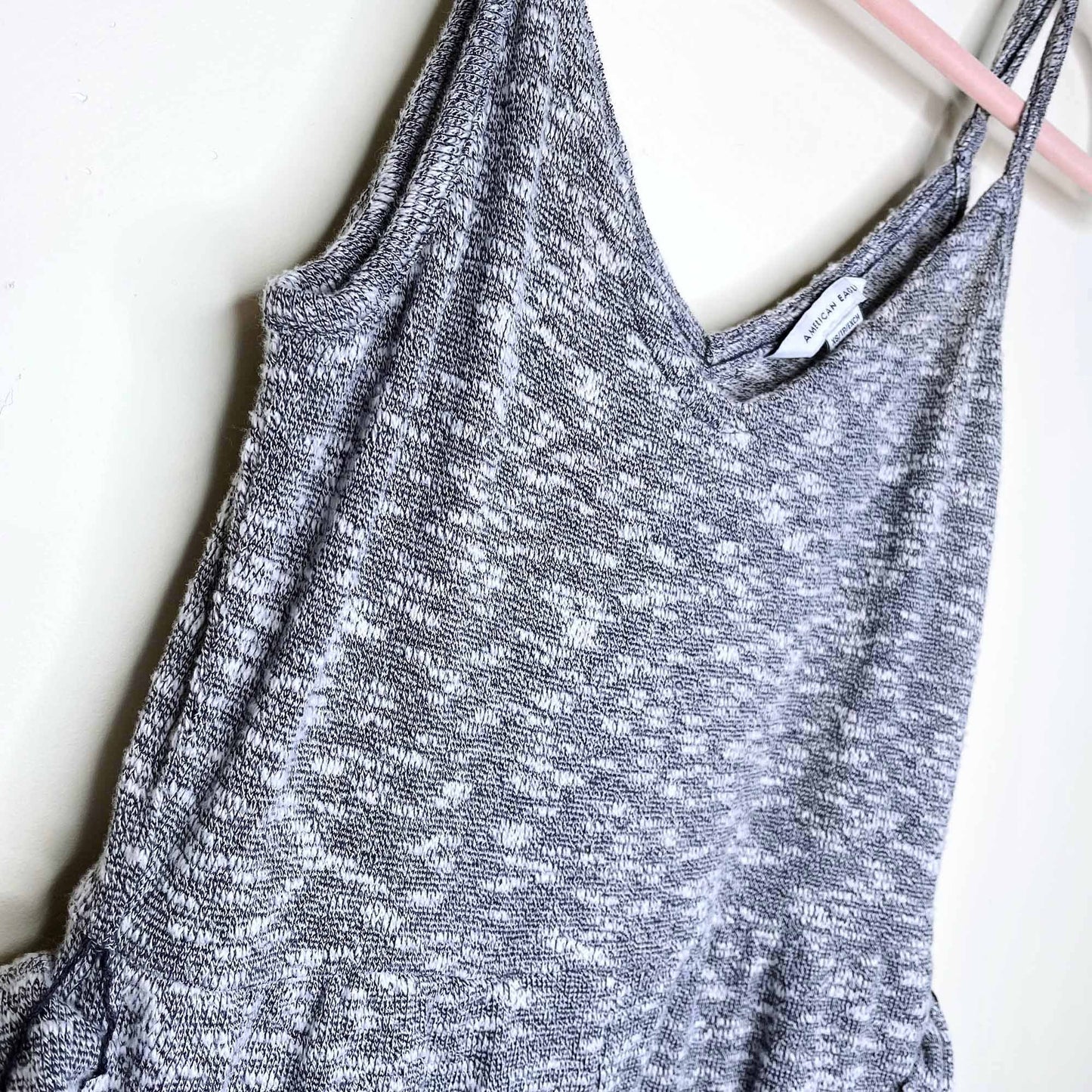 american eagle melange belted cropped jumpsuit - size xs