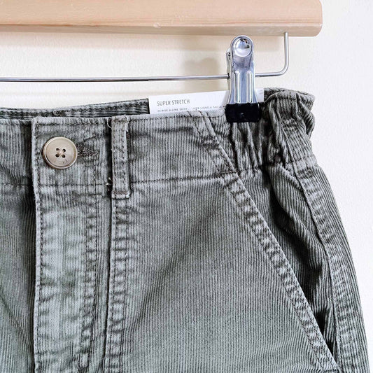 nwt american eagle high rise corduroy mini skirt - size 0 long