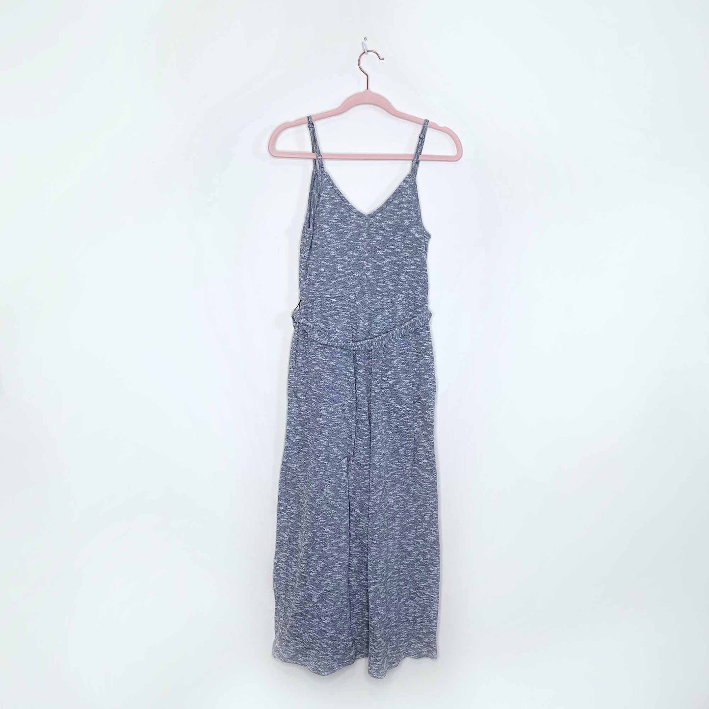 american eagle melange belted cropped jumpsuit - size xs