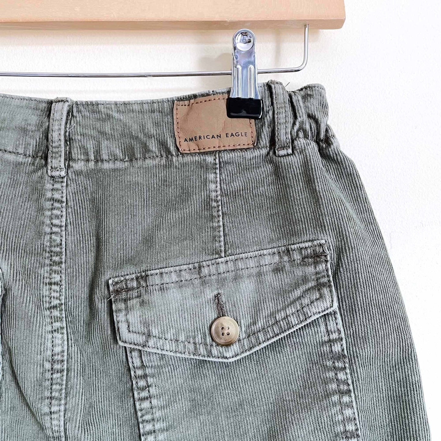 nwt american eagle high rise corduroy mini skirt - size 0 long