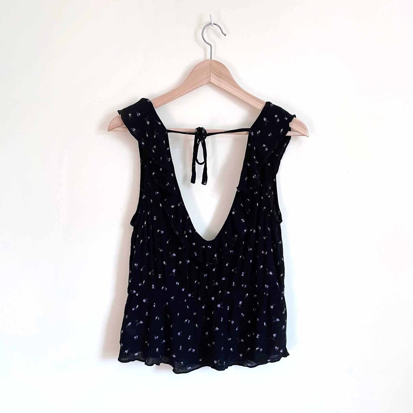 american eagle peplem v-neck ruffle tank top - size small