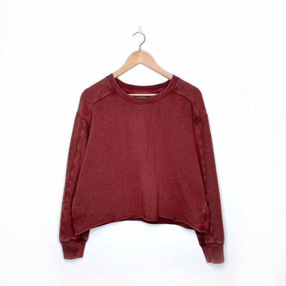 aerie wide cropped loopback sweatshirt - size medium