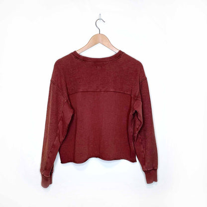 aerie wide cropped loopback sweatshirt - size medium