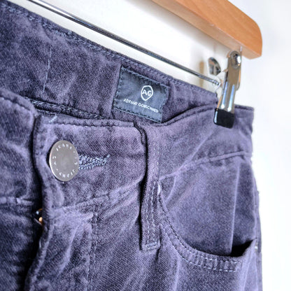 ag the farrah high rise skinny black velvet pants - size 26