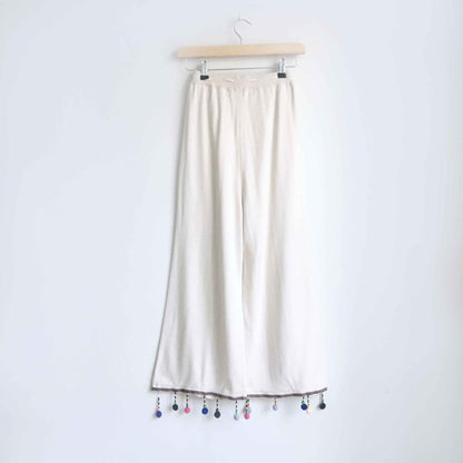 Aggél knitwear cropped pom pom pants - size Medium