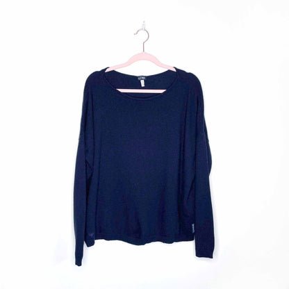 armani jeans navy blue wool-cashmere sweater - size xs