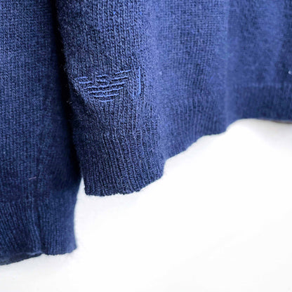 armani jeans navy blue wool-cashmere sweater - size xs