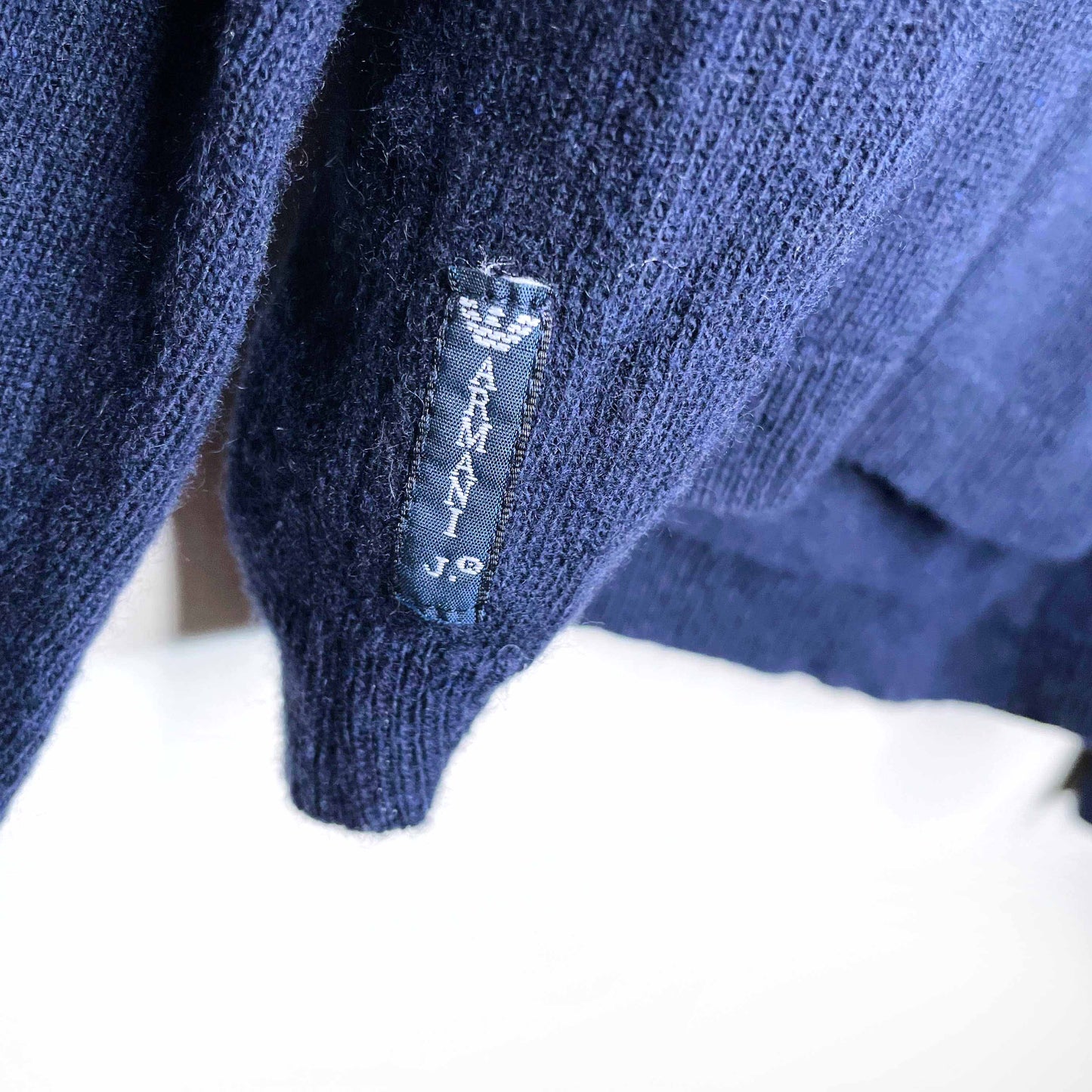 armani jeans navy blue wool-cashmere sweater - size xs