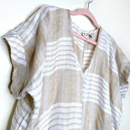 akemi + kin oversized striped linen tunic cover up - size small