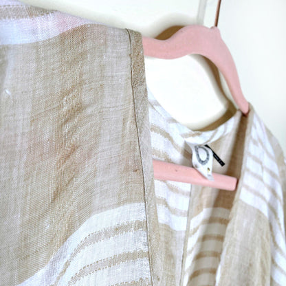 akemi + kin oversized striped linen tunic cover up - size small