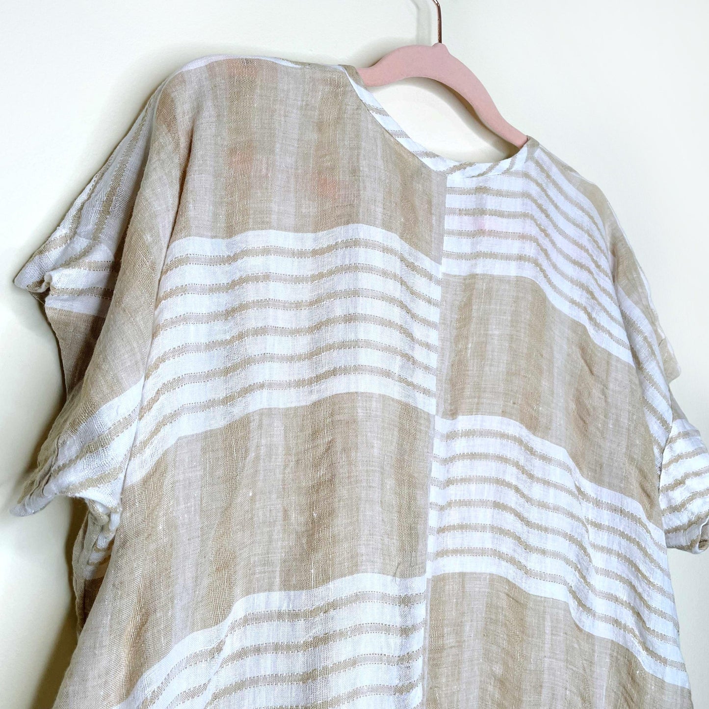 akemi + kin oversized striped linen tunic cover up - size small