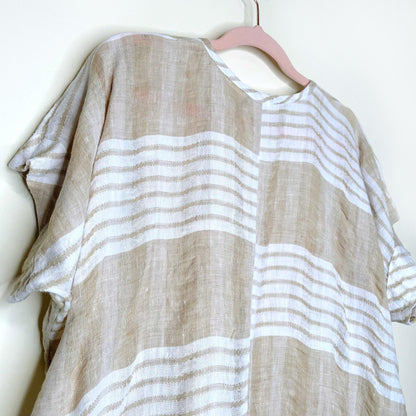 akemi + kin oversized striped linen tunic cover up - size small