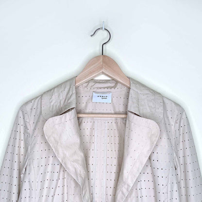 akris punto eyelet drawstring light jacket - size 4