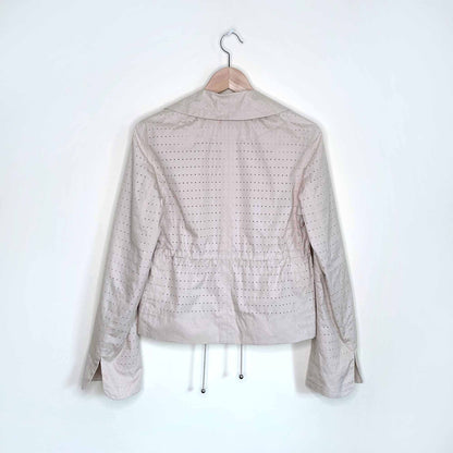 akris punto eyelet drawstring light jacket - size 4
