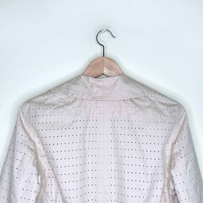 akris punto eyelet drawstring light jacket - size 4