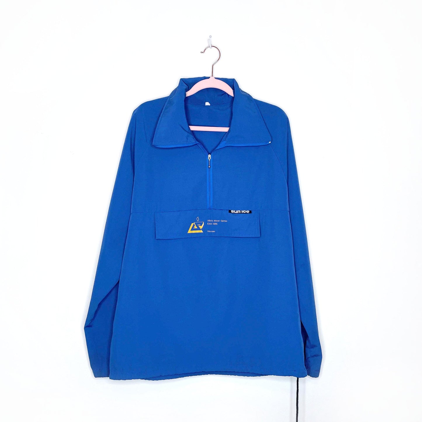 vintage 1986 alberta winter games sunice 1/4 zip jacket - size medium