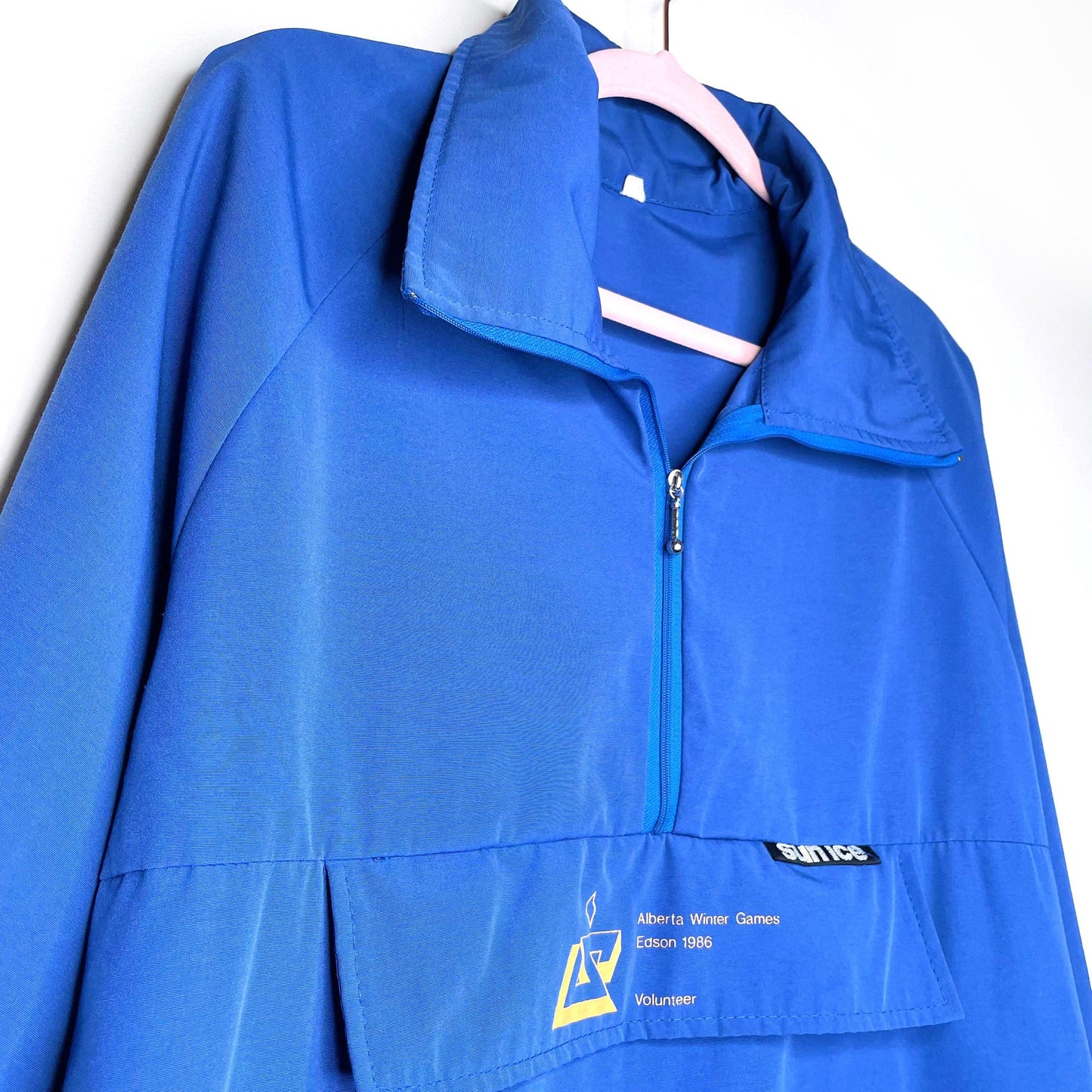 vintage 1986 alberta winter games sunice 1/4 zip jacket - size medium