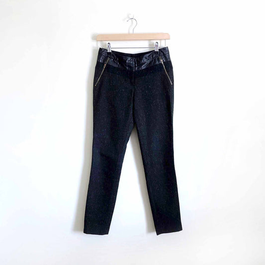 A.L.C. leather and wool panel slim trouser - size 0