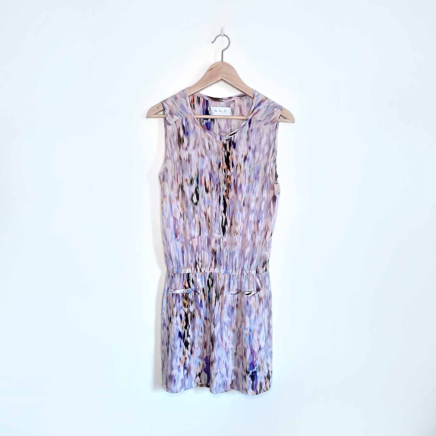 A.L.C. pastel watercolour silk dress - size small